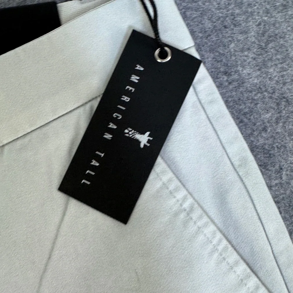 American Tall Carman Tapered Chino Pants Mens 32x36 Light Gray AM-PC-11021 NWT